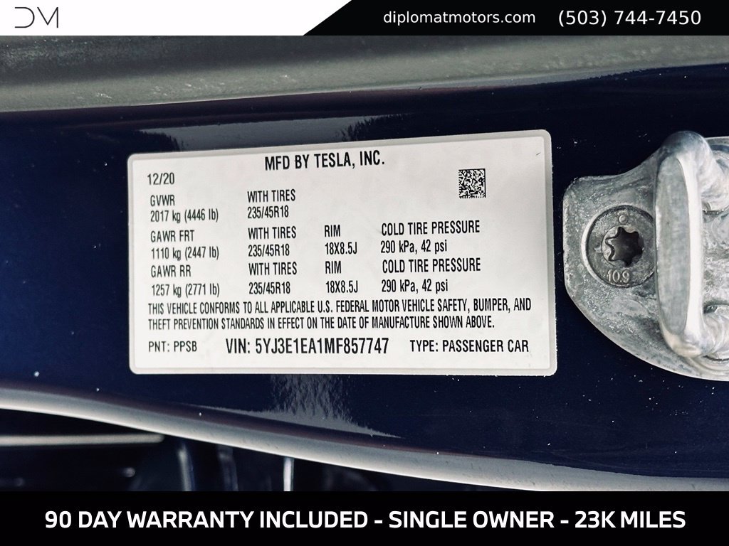 Used 2021 Tesla Model 3 Standard Range Plus RWD image 43