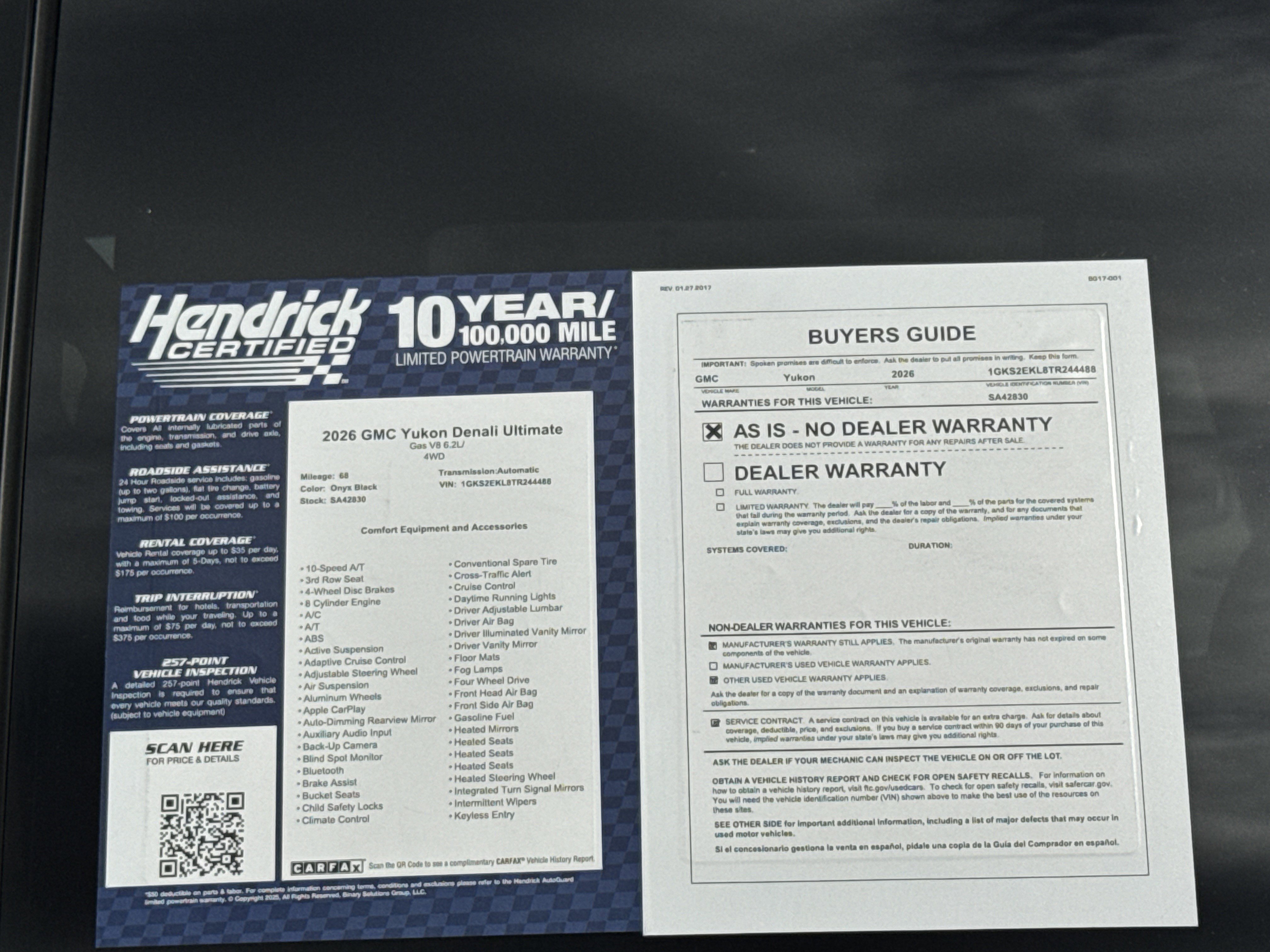 Used 2026 GMC Yukon Denali Ultimate w/ LPO, Floor Liner Package image 43