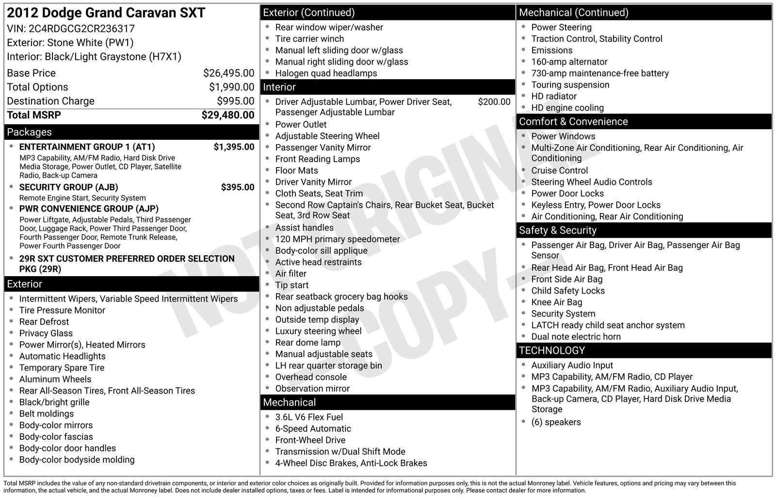 Used 2012 Dodge Grand Caravan SXT w/ Entertainment Group 1 FWD image 16