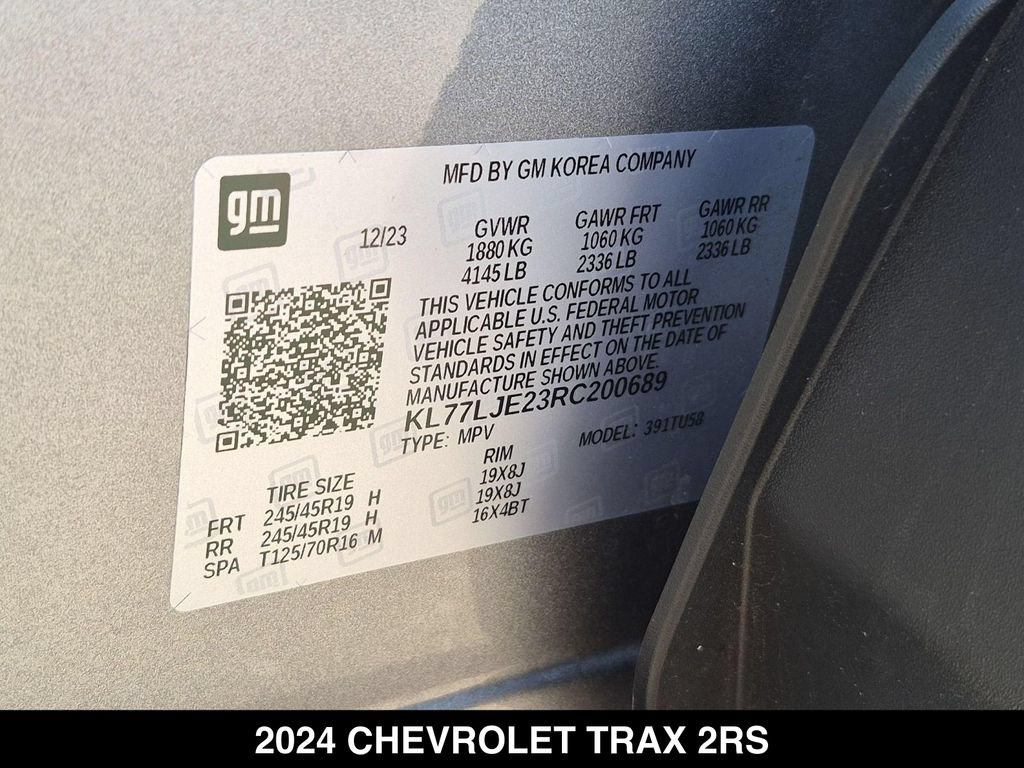 Used 2024 Chevrolet Trax RS w/ Driver Confidence Package FWD image 25