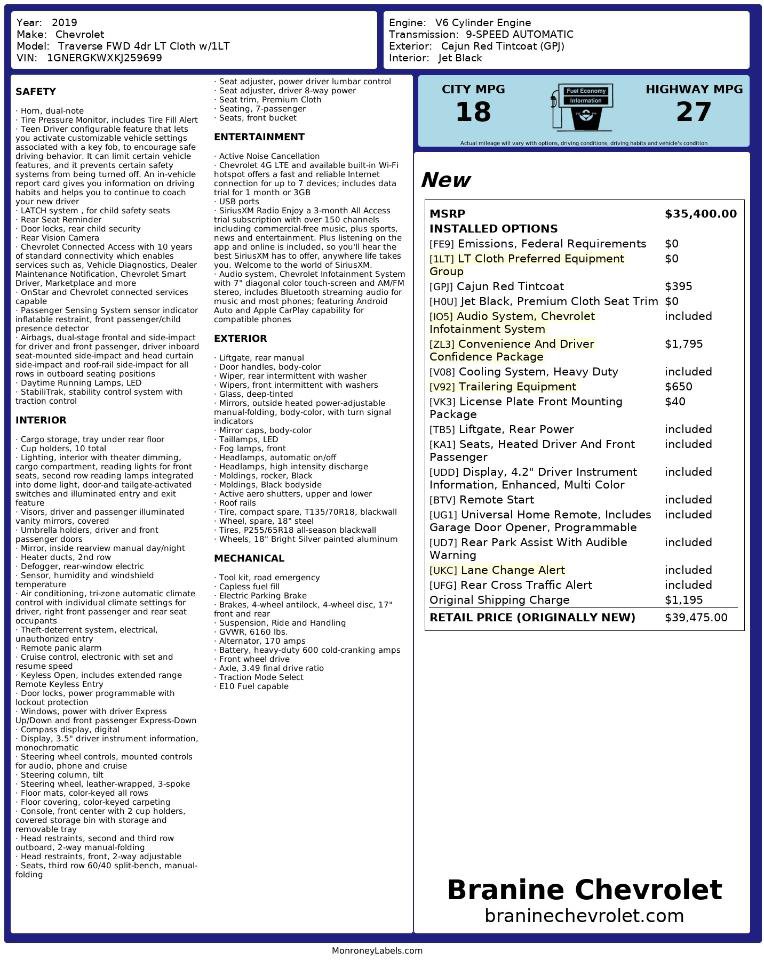 Used 2019 Chevrolet Traverse LT FWD image 5