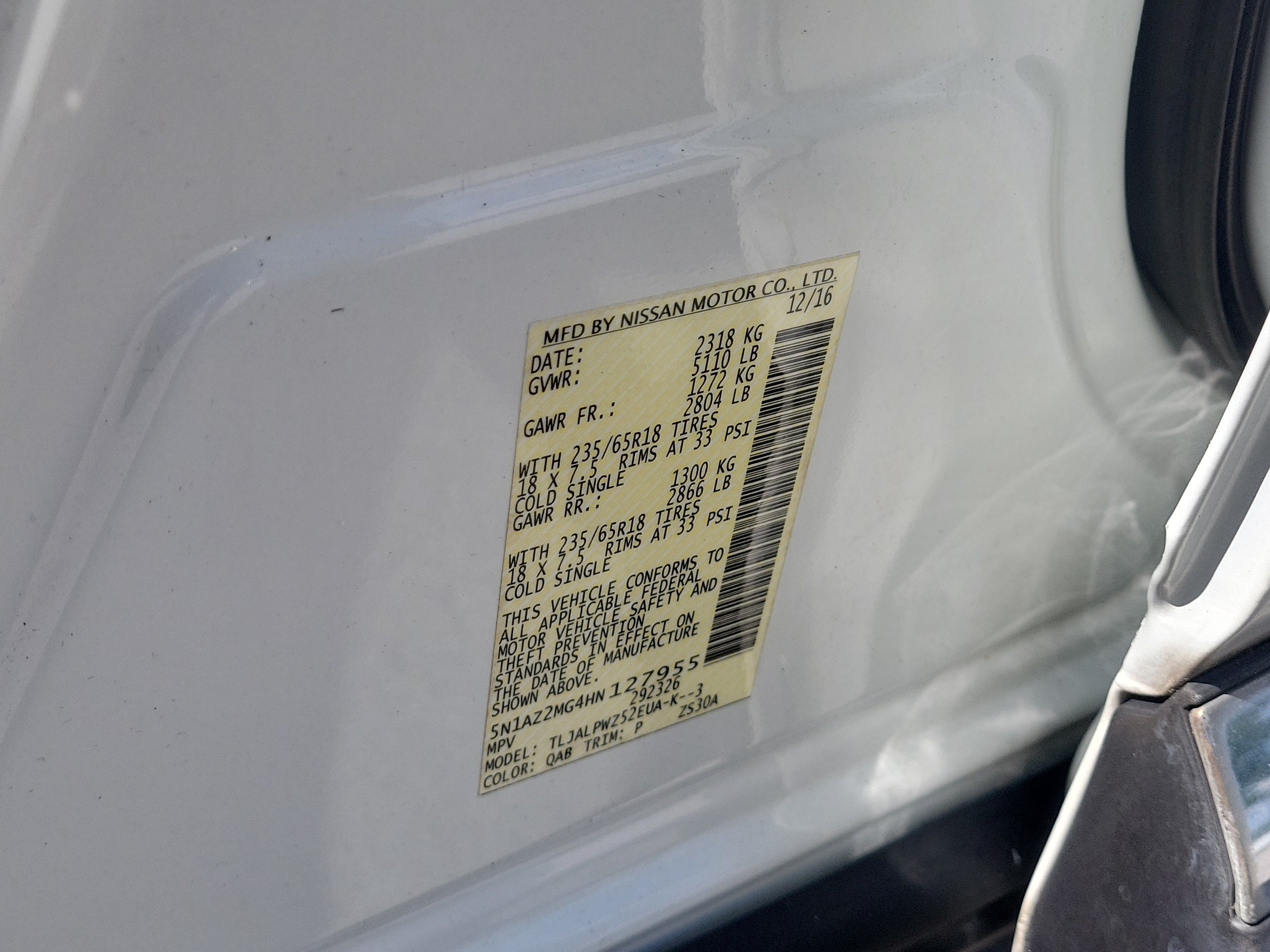 Used 2017 Nissan Murano S w/ Navigation Package FWD image 31