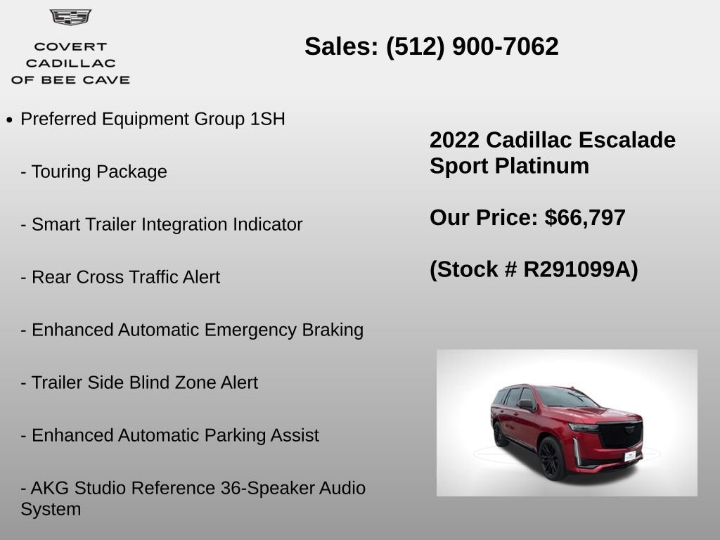 Used 2022 Cadillac Escalade Sport Platinum w/ Heavy-Duty Trailer Package image 18