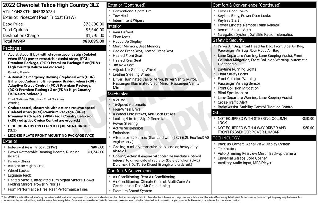 Certified 2022 Chevrolet Tahoe High Country AWD/4WD image 5