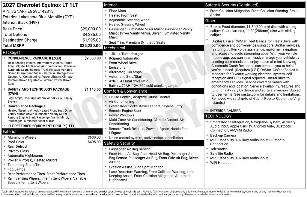 New 2027 Chevrolet Equinox LT w/ Convenience Package II FWD image 8