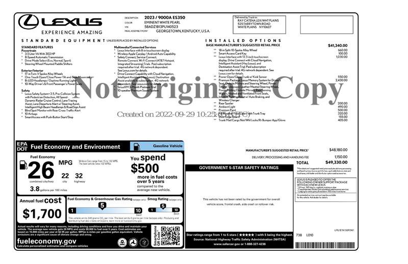 Used 2023 Lexus ES 350 w/ Premium Package image 3