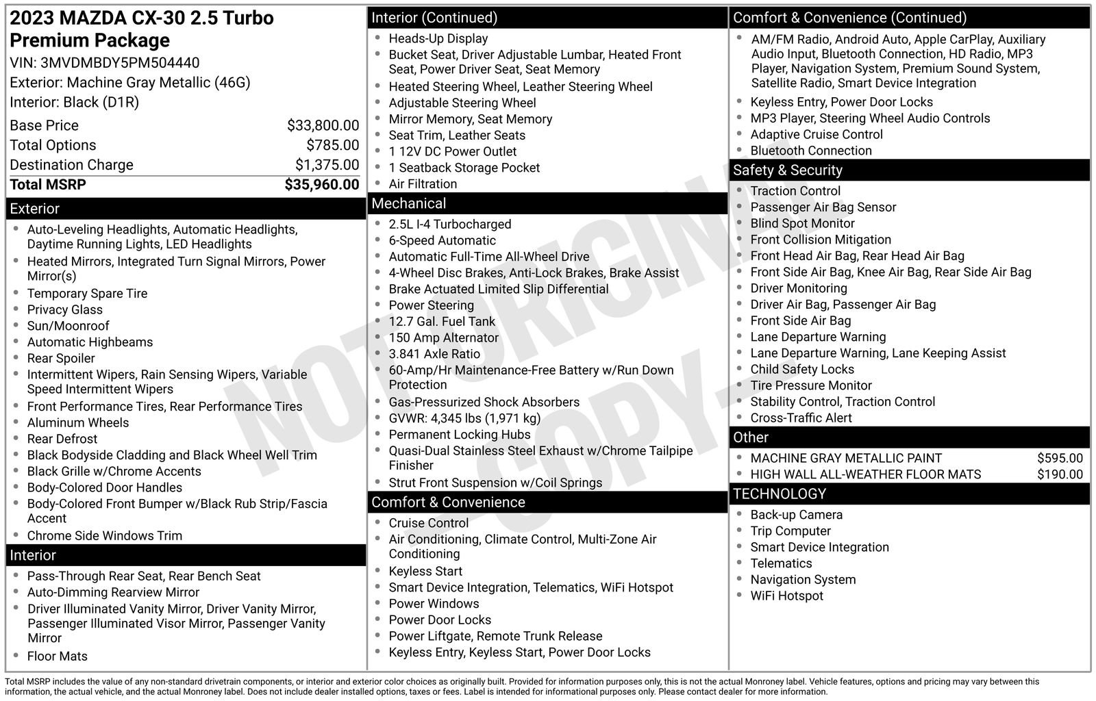 Used 2023 MAZDA CX-30 2.5 Turbo w/ Premium Package image 37