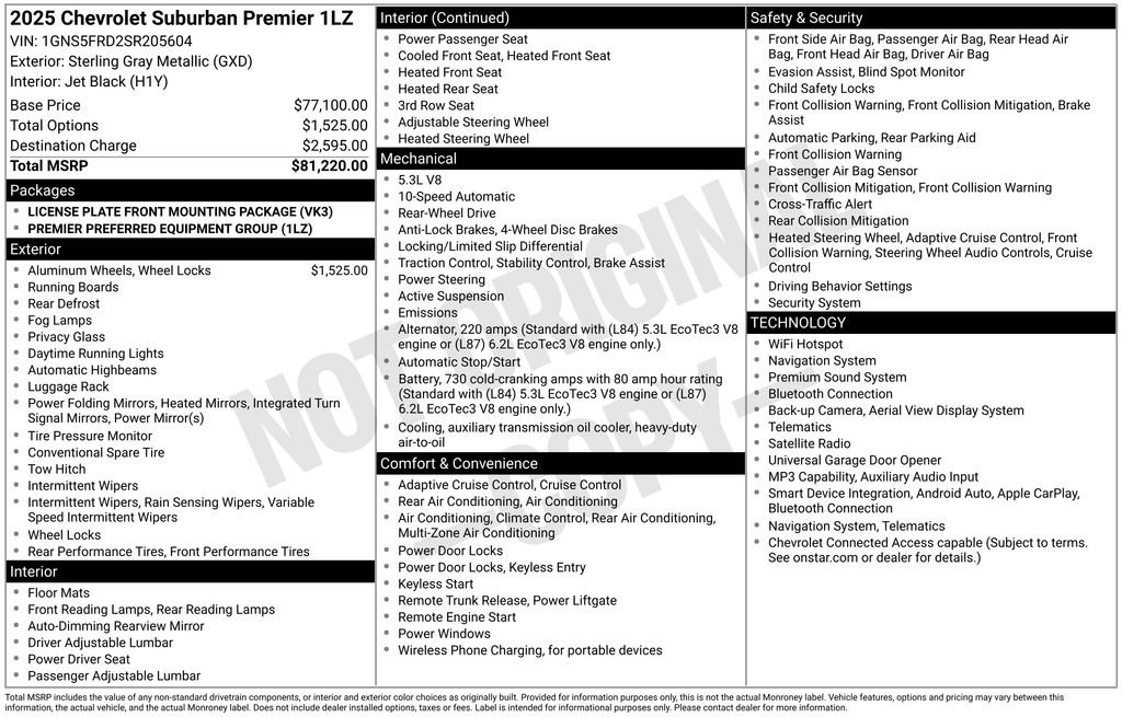 Used 2025 Chevrolet Suburban Premier RWD image 30