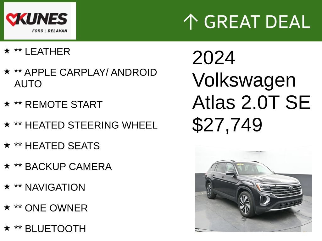 Used 2024 Volkswagen Atlas SE AWD/4WD video 2