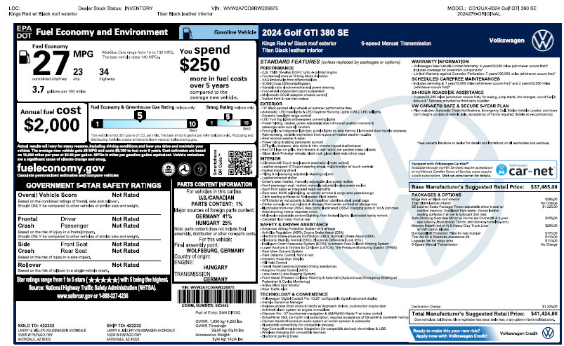 Used 2024 Volkswagen GTI SE FWD image 5