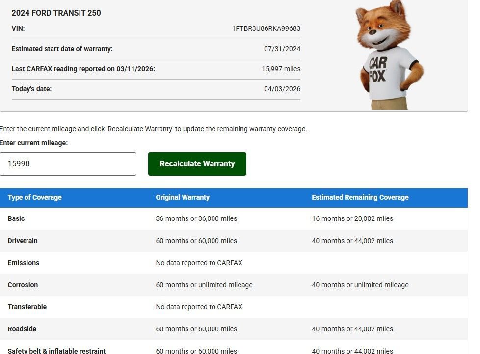 Used 2024 Ford Transit 250 148 High Roof Extended AWD w/ Load Area Protection Package image 25