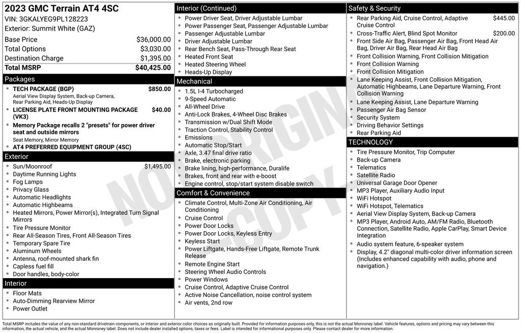 Certified 2023 GMC Terrain AT4 w/ Tech Package AWD/4WD image 36