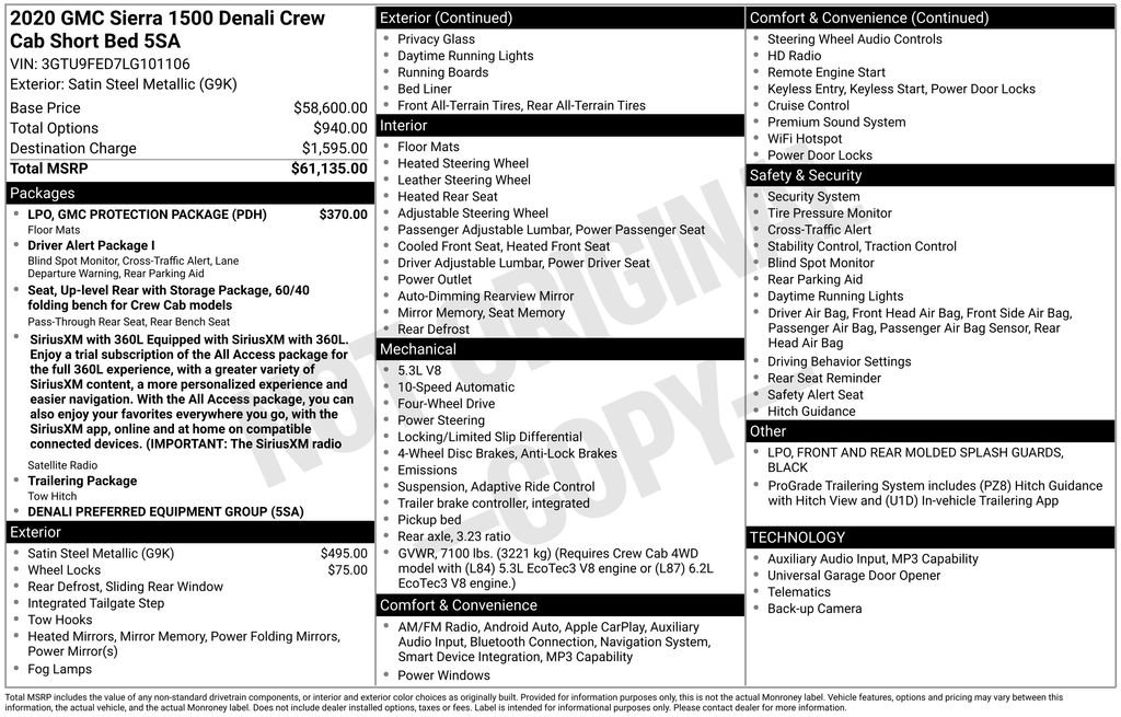 Certified 2020 GMC Sierra 1500 Denali w/ LPO, GMC Protection Package AWD/4WD image 36
