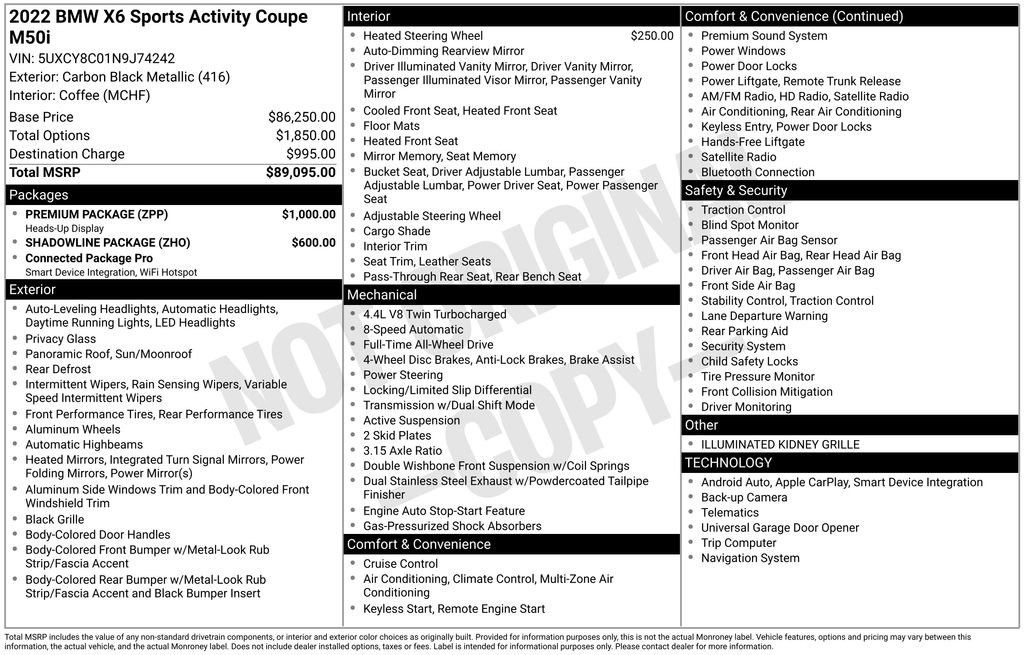 Used 2022 BMW X6 M50i w/ Premium Package image 40