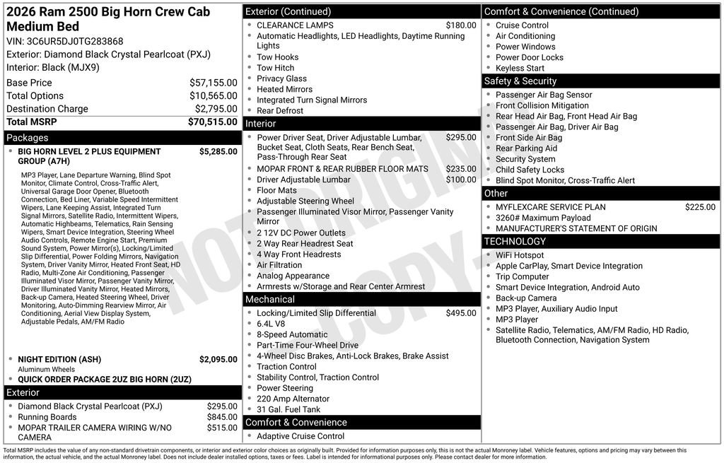 New 2026 RAM 2500 Big Horn AWD/4WD image 5