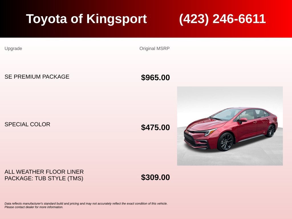 Certified 2026 Toyota Corolla SE w/ SE Premium Package AWD/4WD image 3