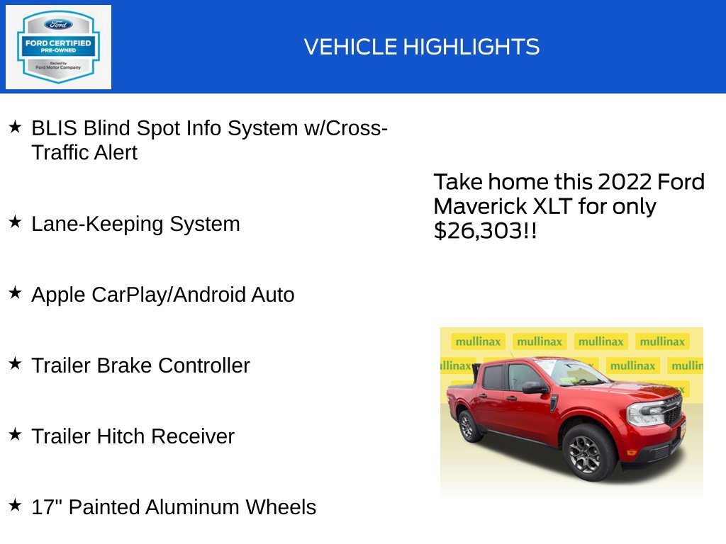 Certified 2022 Ford Maverick XLT w/ Equipment Group 300A Standard AWD/4WD image 19