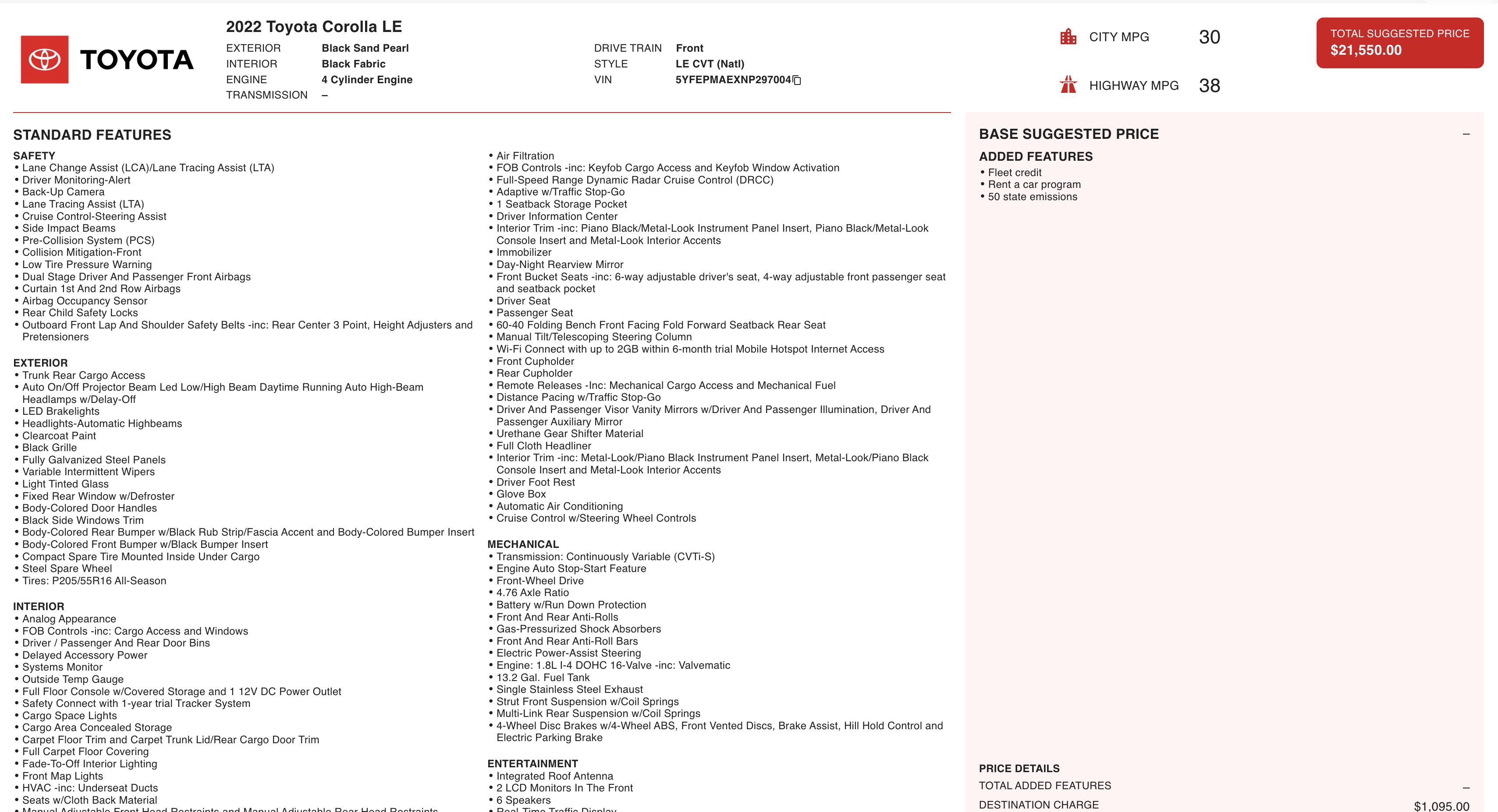 Used 2022 Toyota Corolla LE image 3