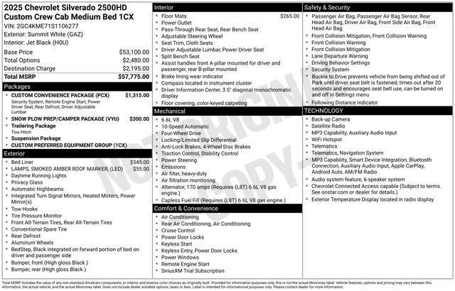Used 2025 Chevrolet Silverado 2500 Custom w/ Custom Convenience Package AWD/4WD image 13