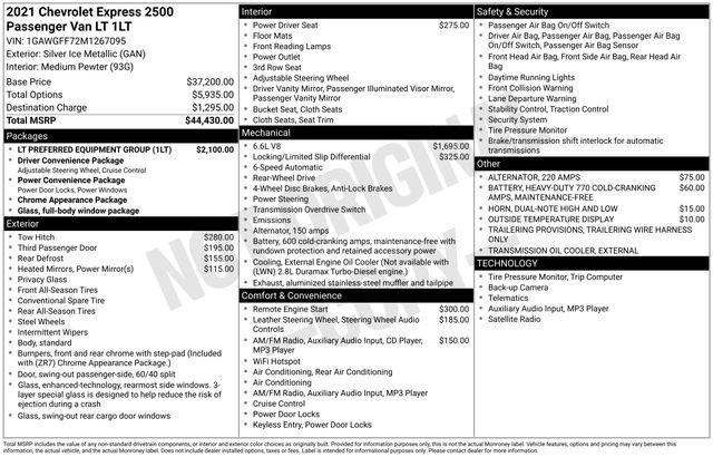 Certified 2021 Chevrolet Express 2500 LT w/ LT Preferred Equipment Group image 7