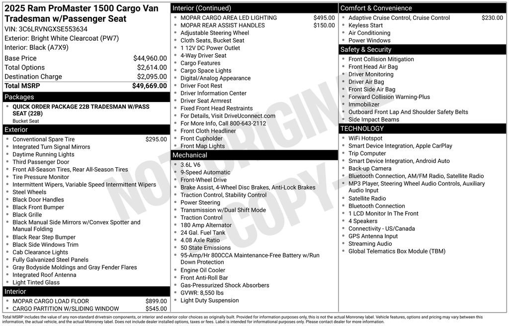 Used 2025 RAM ProMaster 1500 FWD image 9