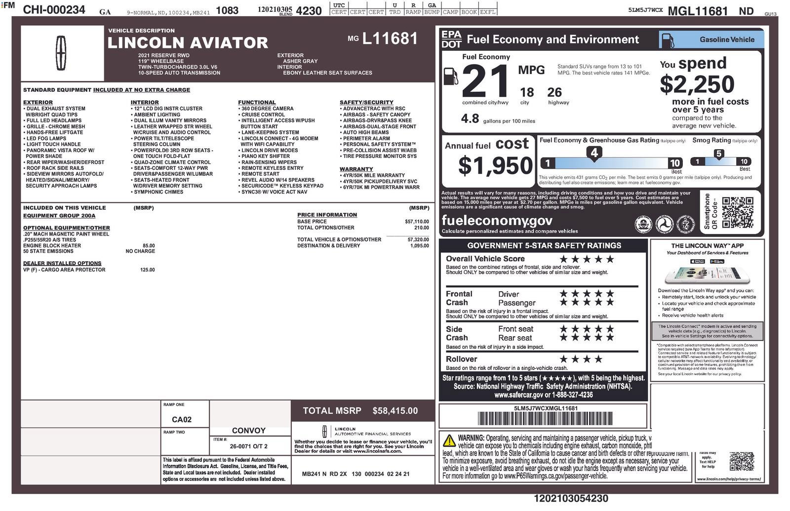 Used 2021 Lincoln Aviator Reserve RWD image 41