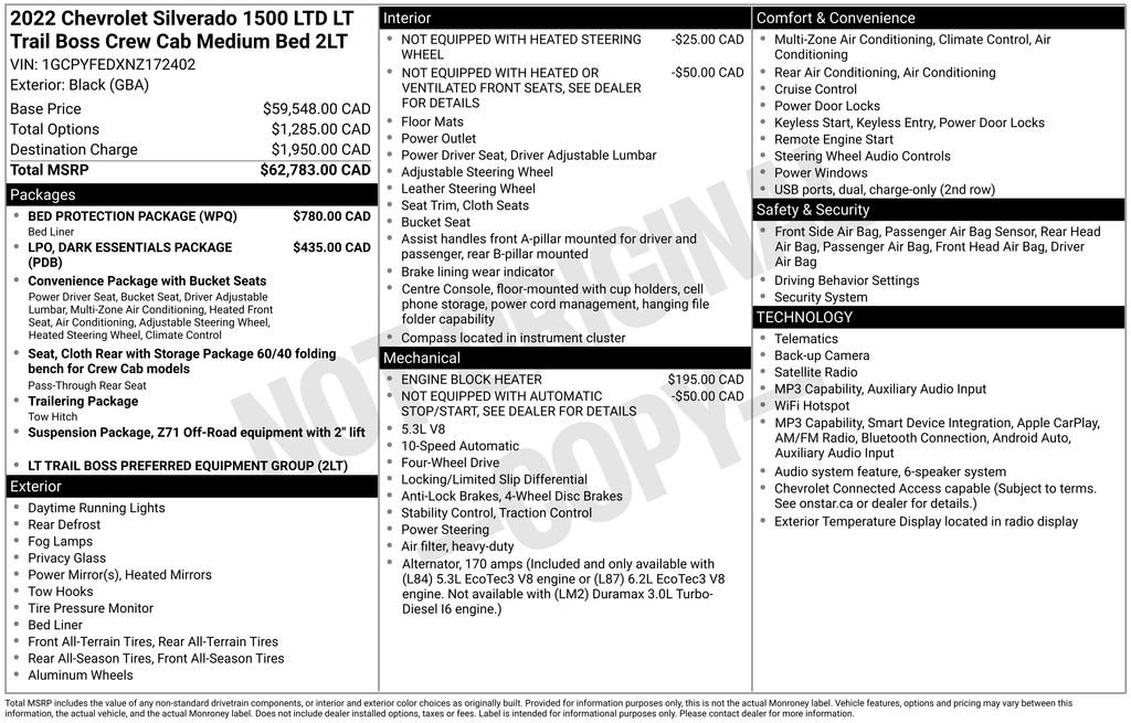Used 2022 Chevrolet Silverado 1500 LT Trail Boss w/ Bed Protection Package AWD/4WD image 12