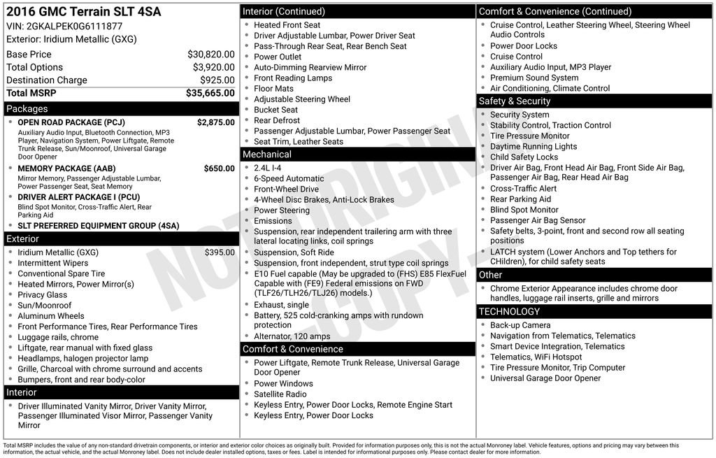 Used 2016 GMC Terrain SLT w/ Open Road Package image 4