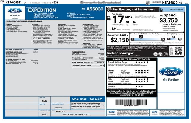 Used 2017 Ford Expedition EL Limited w/ Equipment Group 301A RWD image 20