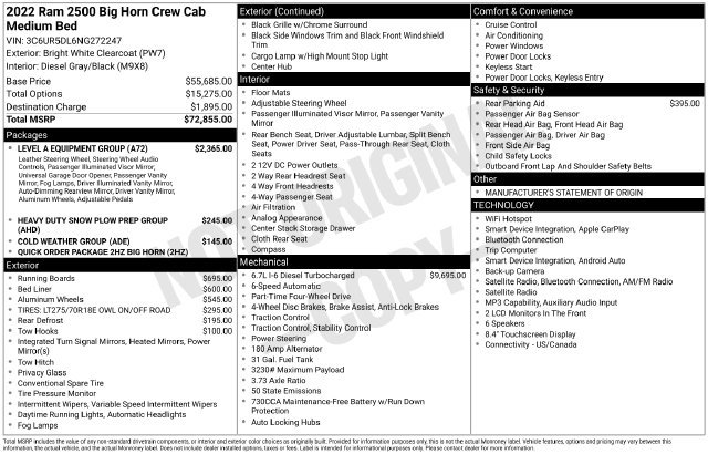 Certified 2022 RAM 2500 Big Horn w/ Level A Equipment Group AWD/4WD image 9