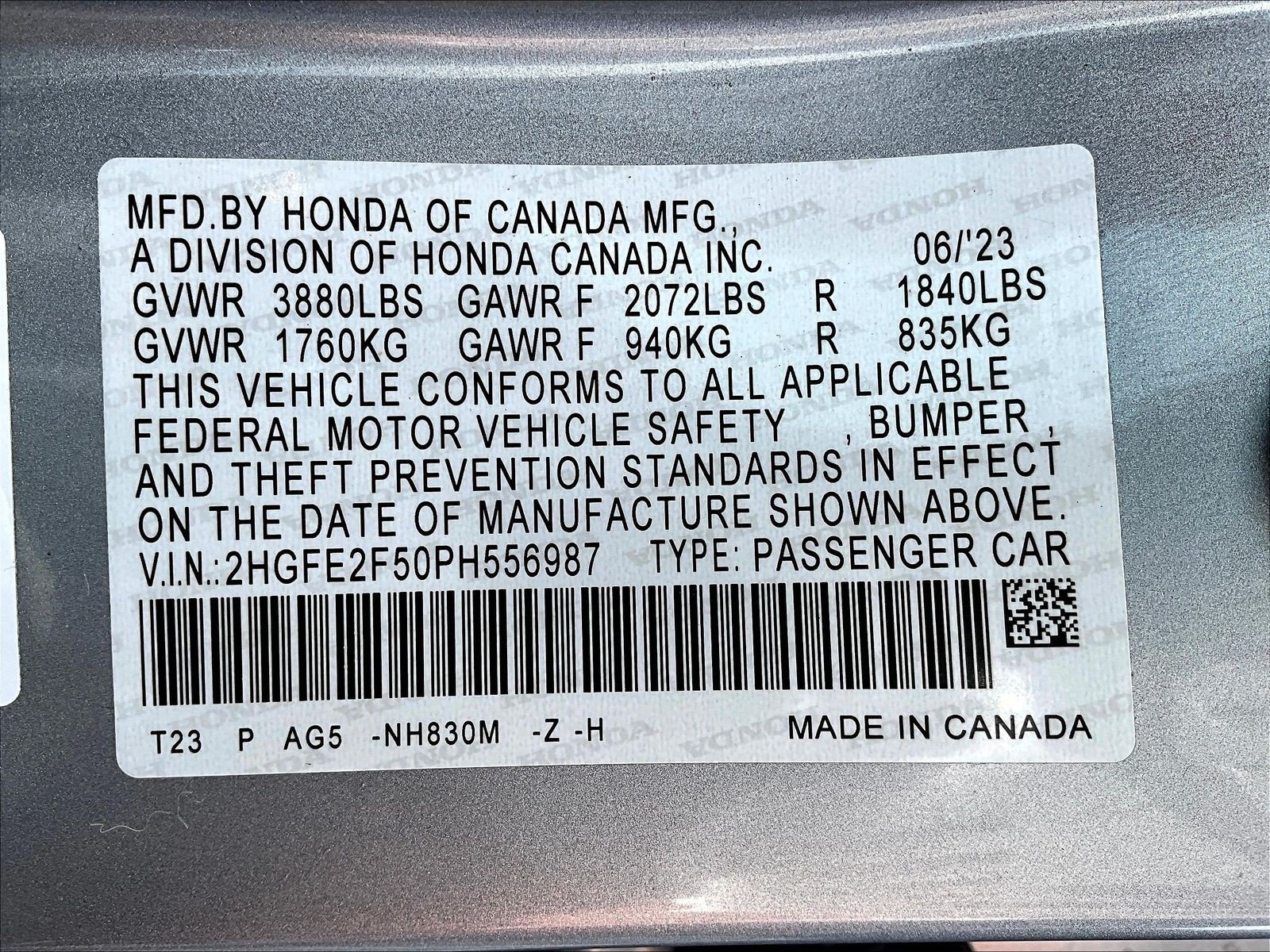 Certified 2023 Honda Civic Sport image 18