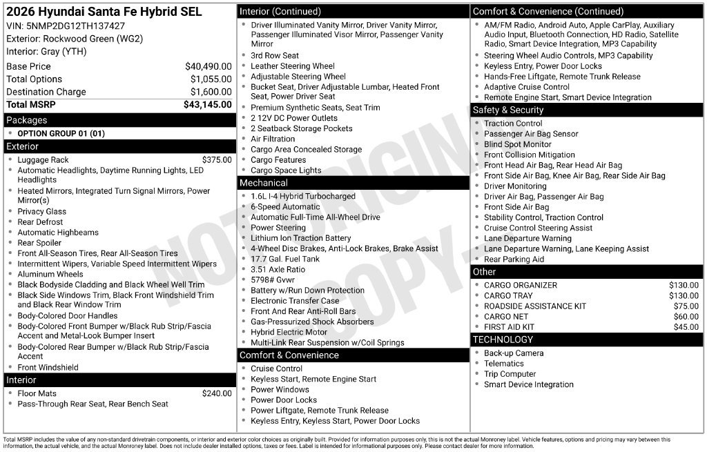 New 2026 Hyundai Santa Fe SEL AWD/4WD image 24