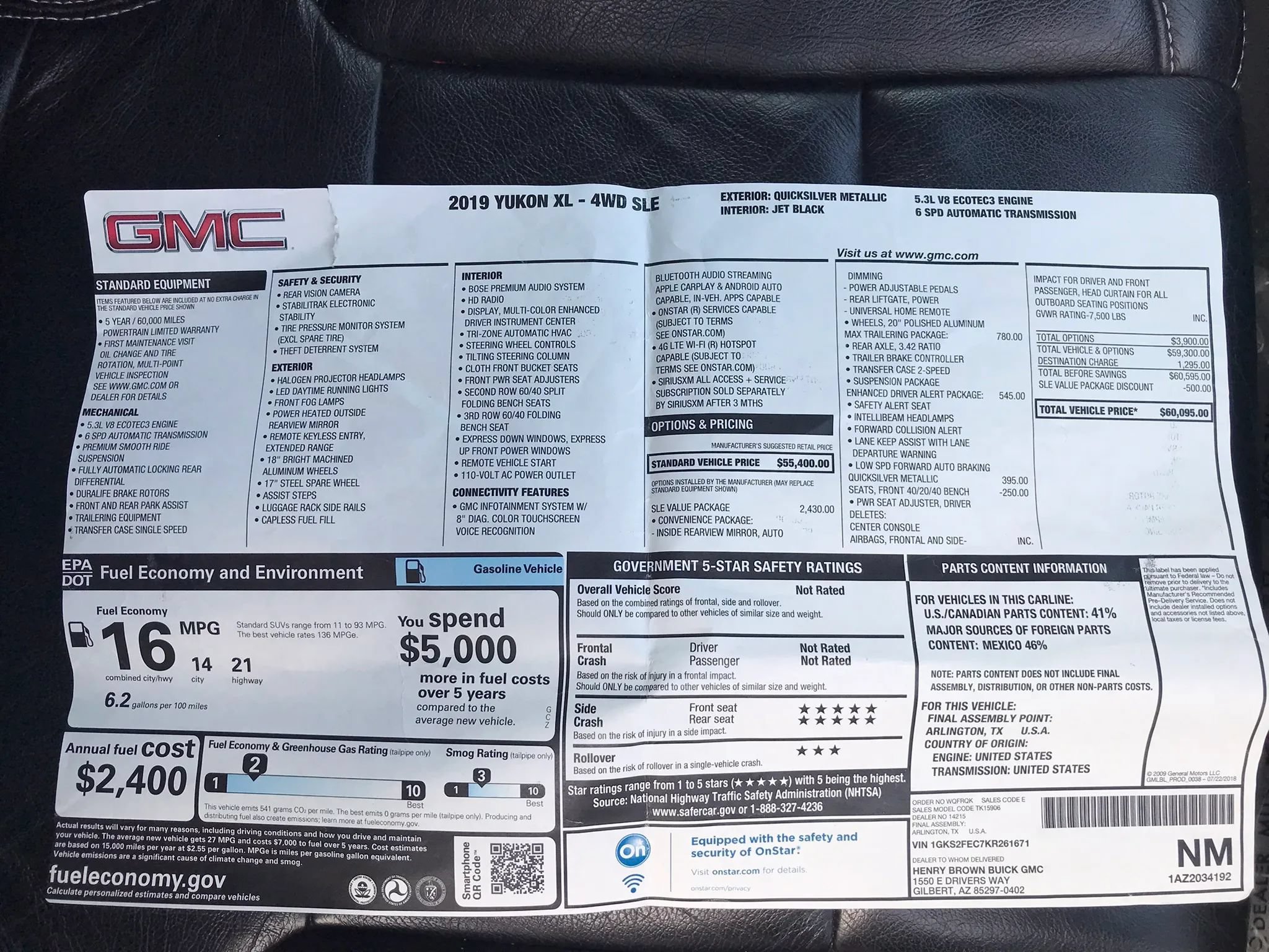 Used 2019 GMC Yukon XL SLE w/ SLE Value Package AWD/4WD image 51