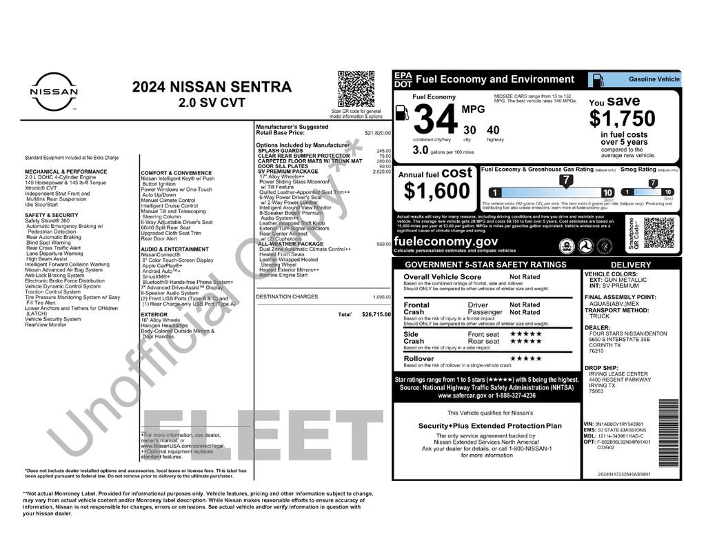 Used 2024 Nissan Sentra SV w/ SV Premium Package image 5