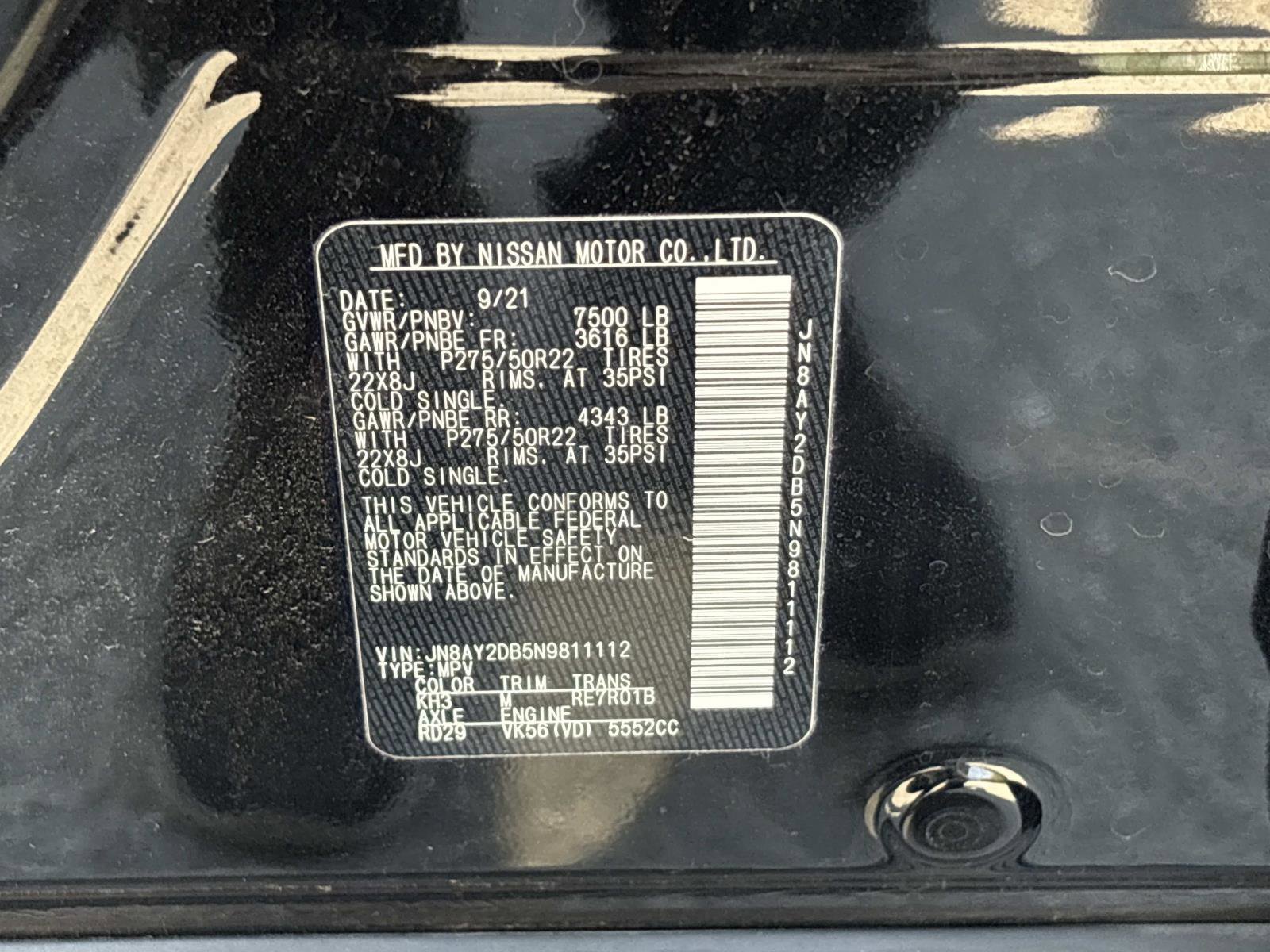 Used 2022 Nissan Armada Platinum w/ Captain's Chairs Package image 38