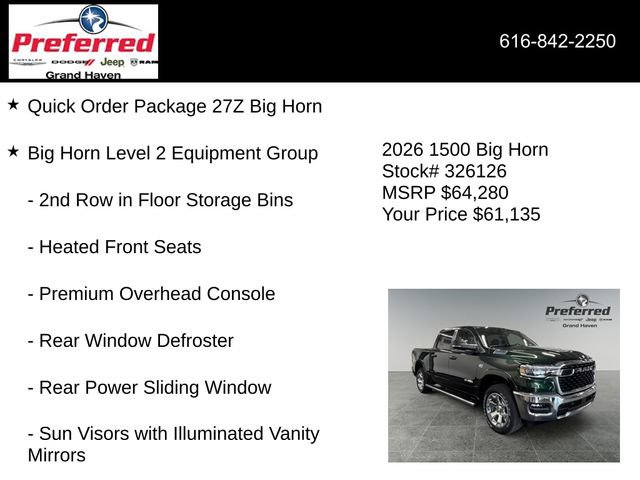 New 2026 RAM 1500 4x4 Crew Cab image 6