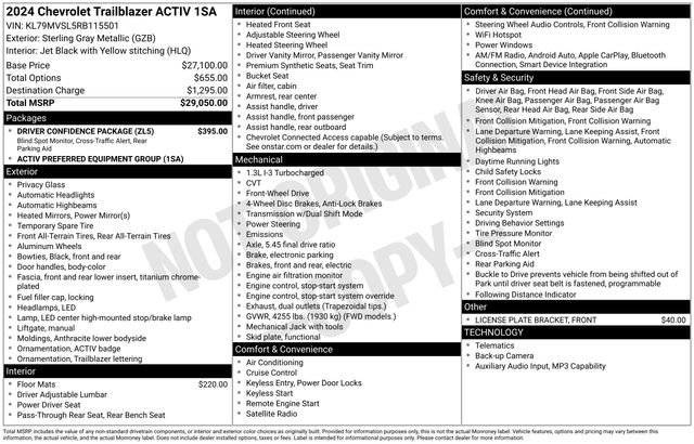 Used 2024 Chevrolet TrailBlazer ACTIV w/ Driver Confidence Package FWD image 7