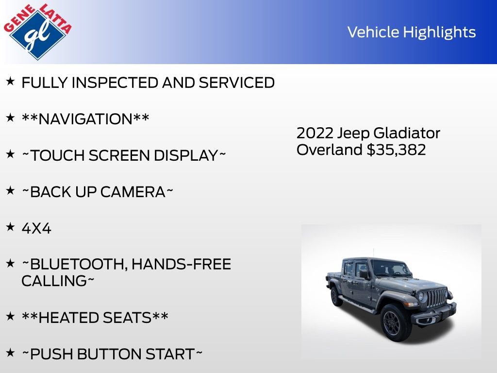 Used 2022 Jeep Gladiator Overland w/ Popular Equipment Package AWD/4WD image 33