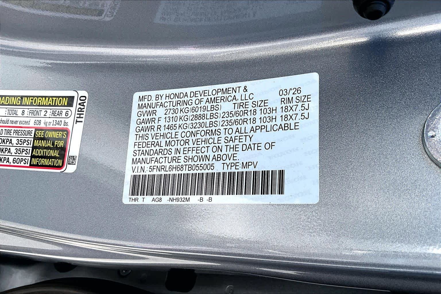 New 2026 Honda Odyssey EX-L image 21