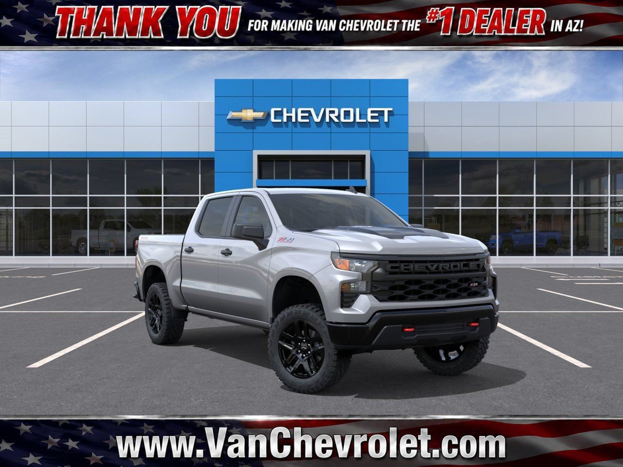 New 2026 Chevrolet Silverado 1500 Custom Trail Boss w/ LPO, Dark Essentials Package AWD/4WD image 1