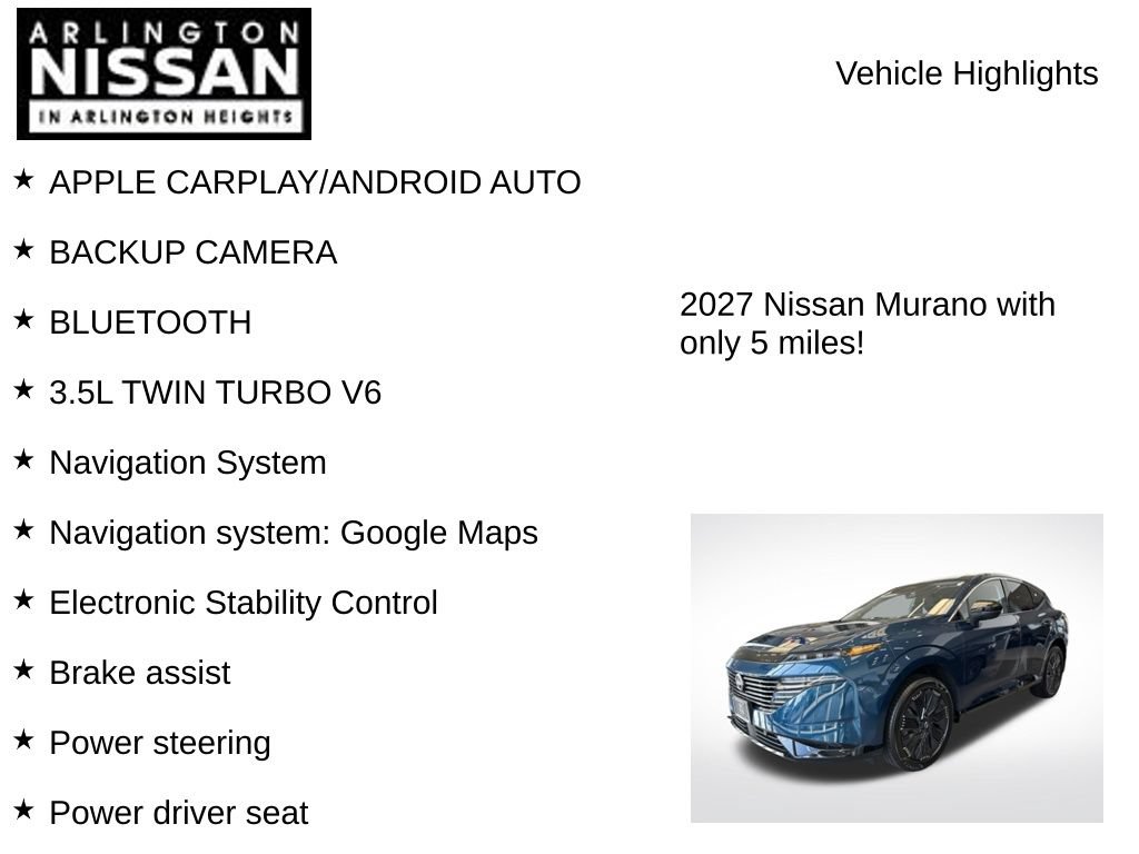 New 2027 Nissan Murano Platinum w/ Cargo Package AWD/4WD image 8