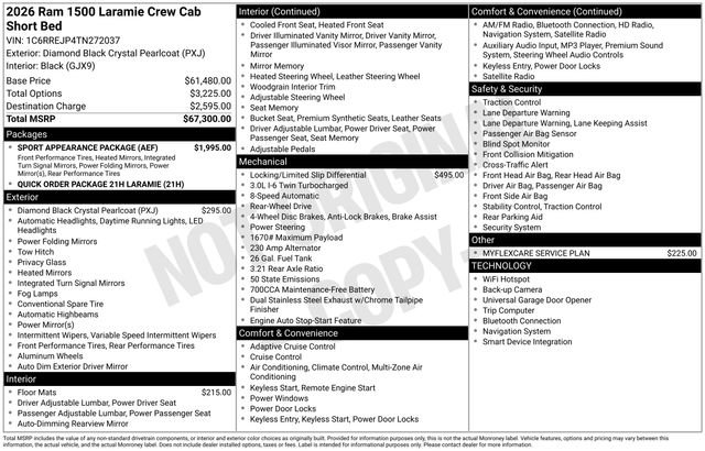 New 2026 RAM 1500 Laramie w/ Sport Appearance Package RWD image 5