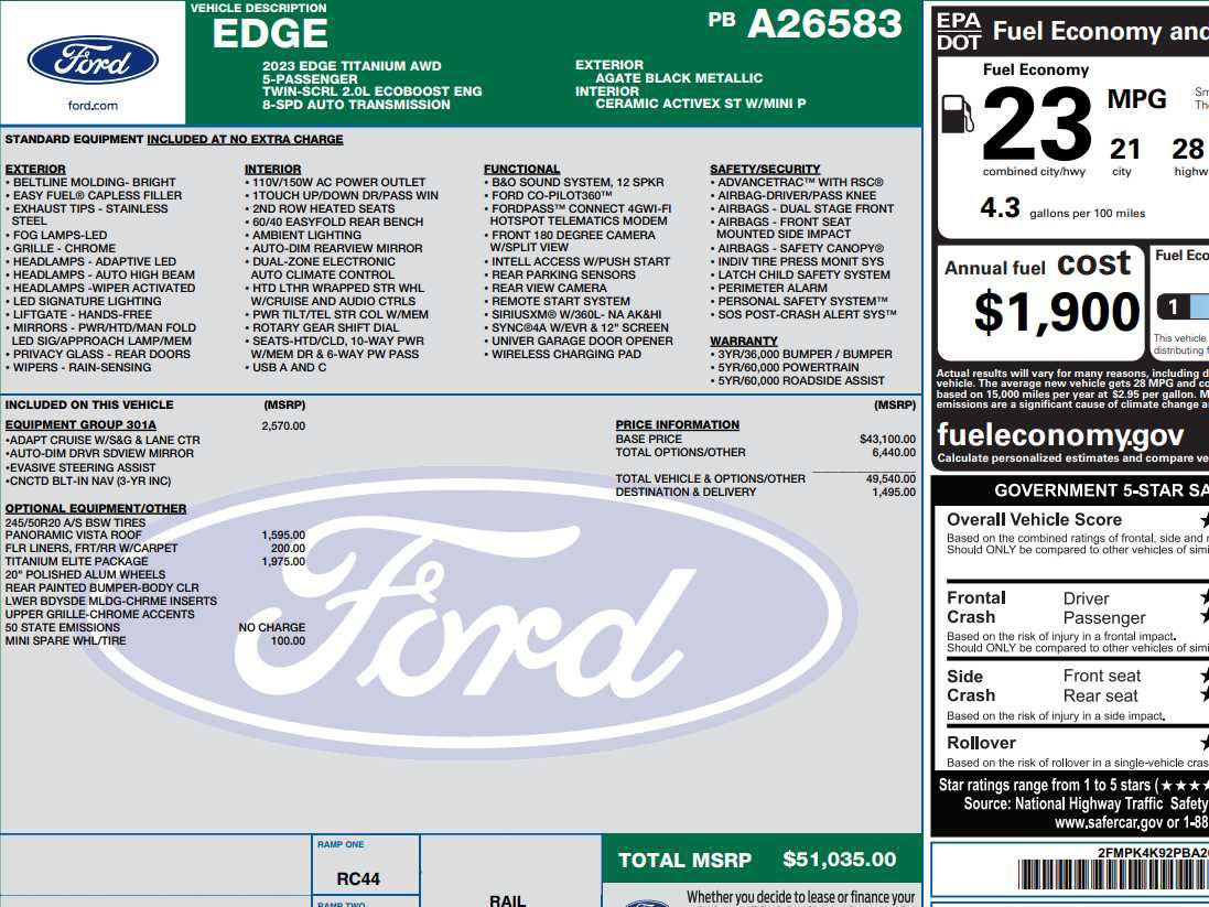 Used 2023 Ford Edge Titanium w/ Equipment Group 301A image 2
