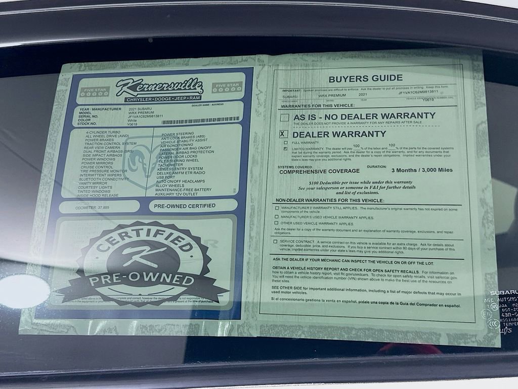 Used 2021 Subaru WRX Premium w/ Popular Package #3 (IZT) image 37