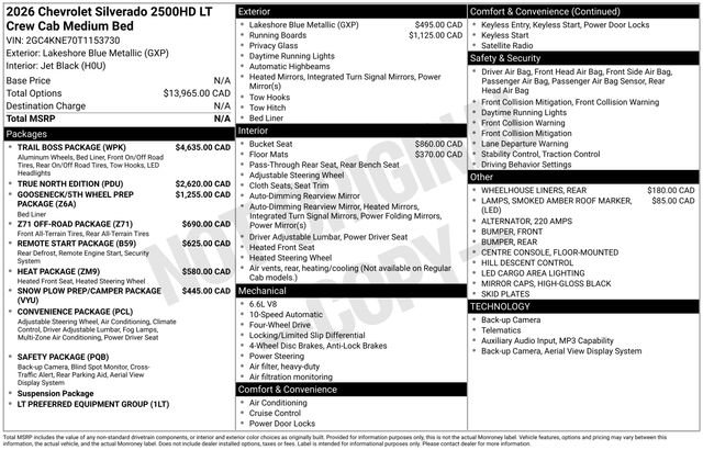 New 2026 Chevrolet Silverado 2500 LT w/ Trail Boss Package image 48