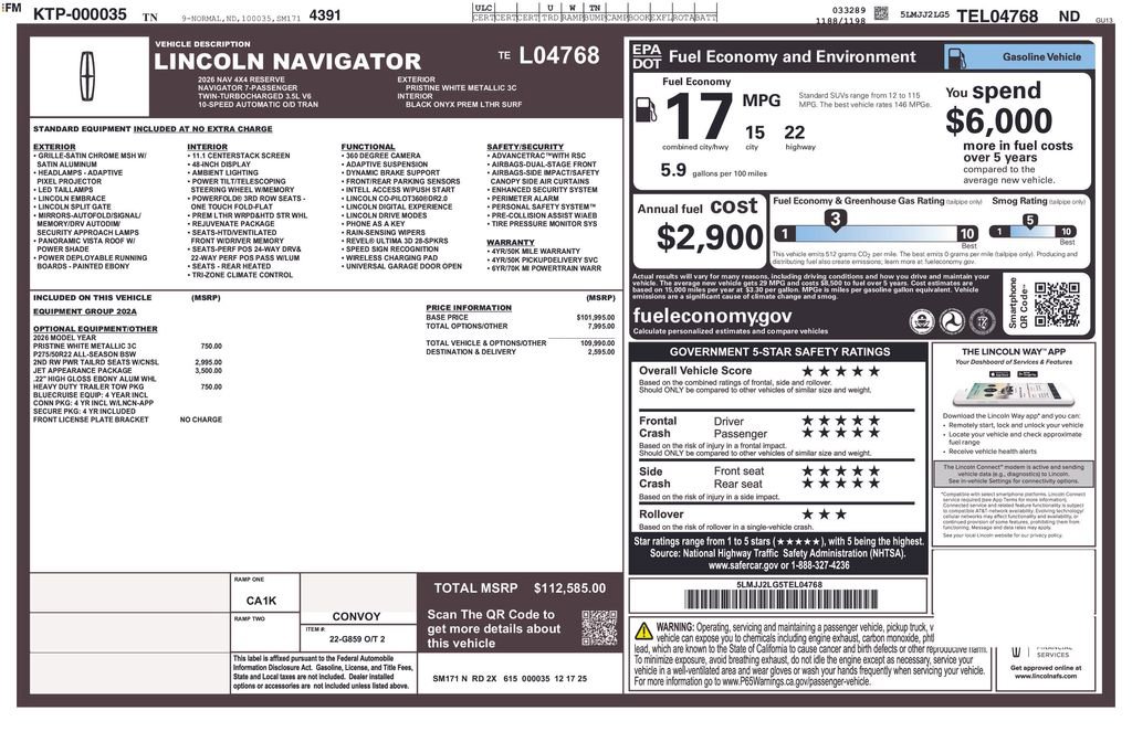 New 2026 Lincoln Navigator Reserve w/ Jet Appearance Package image 62