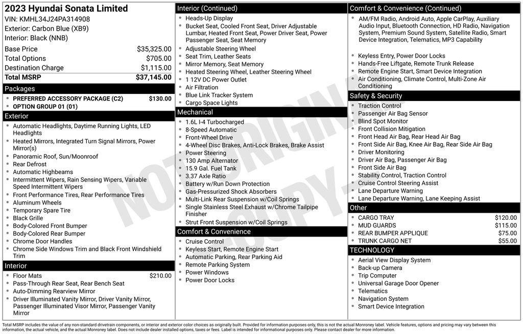 Certified 2023 Hyundai Sonata Limited w/ Preferred Accessory Package FWD image 10