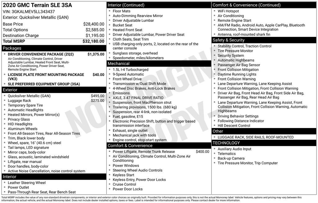 Used 2020 GMC Terrain SLE w/ Driver Convenience Package image 6