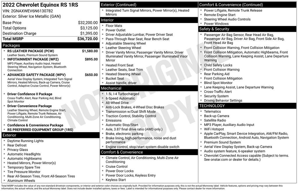 Used 2022 Chevrolet Equinox RS w/ RS Leather Package AWD/4WD image 8