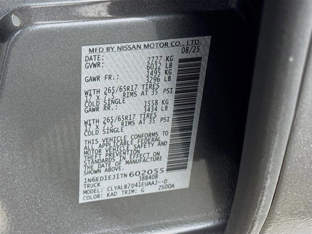 Certified 2026 Nissan Frontier SV w/ All-Weather Content Package image 31